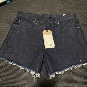 Prana Blue Jean Shorts with Frayed Hem